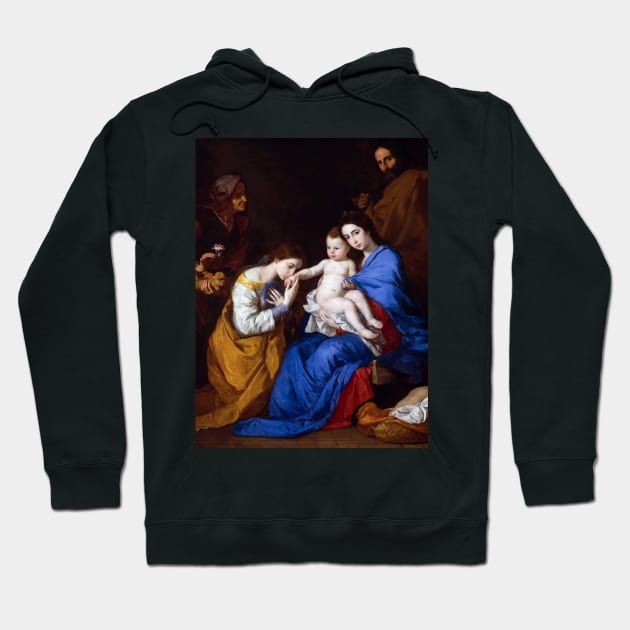 The Holy Family with Saints Anne and Catherine of Alexandria by Jusepe de Ribera Hoodie by academic-art